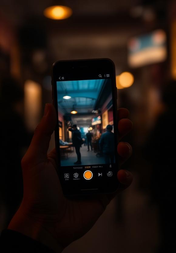 Celular gravando cena cinematográfica